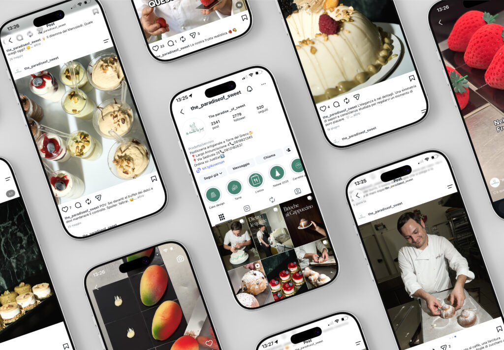Mockup del sito web The Paradise Of Sweet realizzato da Wifor